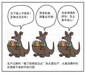 生产过剩浪费,丰捷精益管理漫画,丰捷服装精益生产改善项目,广州丰捷企业管理服务有限公司