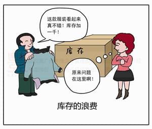 库存浪费,丰捷精益管理漫画,丰捷服装精益生产改善项目,广州丰捷企业管理服务有限公司