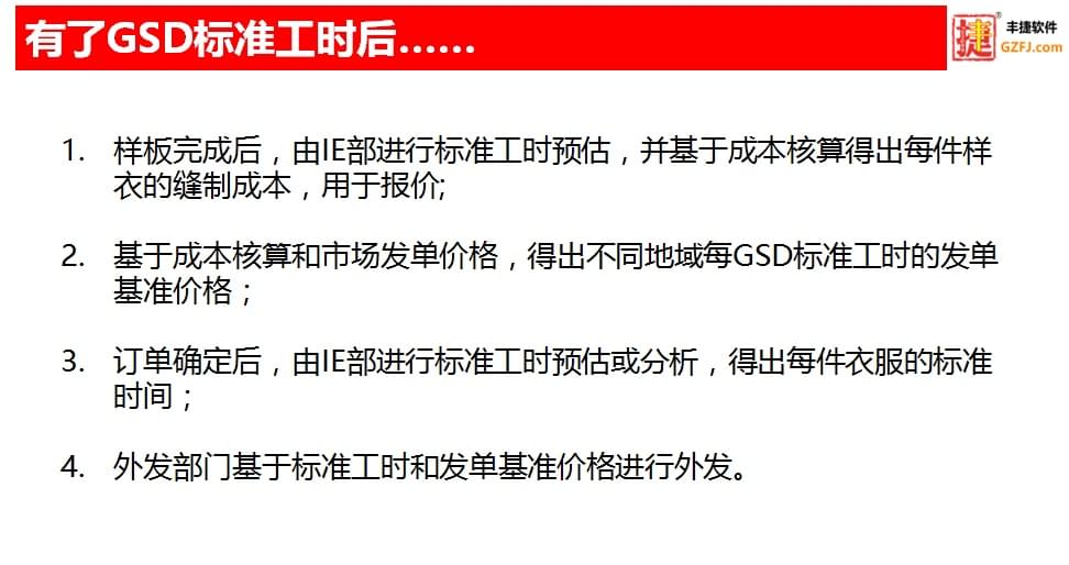 丰捷GSD标准工时软件核心功能,丰捷软件,成本核算